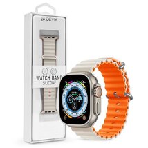 Devia ST381621 Apple Watch 38/40/41mm fehér/narancs szilikon sport szíj Devia ST381621 Apple Watch 38/40/41mm fehér/narancs szilikon sport szíj