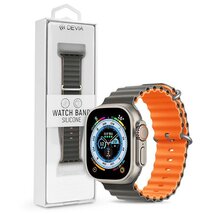 Devia ST381614 Apple Watch 38/40/41mm szürke/narancs szilikon sport szíj Devia ST381614 Apple Watch 38/40/41mm szürke/narancs szilikon sport szíj