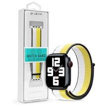 Devia ST364709 Apple Watch 42/44/45/49mm fehér/sárga szövet sport szíj Devia ST364709 Apple Watch 42/44/45/49mm fehér/sárga szövet sport szíj
