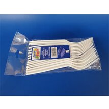 15331 15db/cs fehér újrahasználható PS műanyag villa