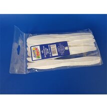 15329 15db/cs fehér újrahasználható PS műanyag kés