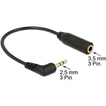 DELOCK Átalakító Audio Stereo jack 2.5mm 3 pin male 90 fokos > Stereo jack 3.5mm 3 pin female DELOCK Átalakító Audio Stereo jack 2.5mm 3 pin male 90 fokos > Stereo jack 3.5mm 3 pin female