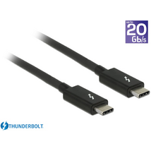 DELOCK kábel Thunderbolt 3 USB-C male / male összekötő passzív 5A 1m fekete DELOCK kábel Thunderbolt 3 USB-C male / male összekötő passzív 5A 1m fekete