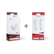 Hama 183341 PD 18W autós töltő + Lightning - Type-C kábel Hama 183341 PD 18W autós töltő + Lightning - Type-C kábel