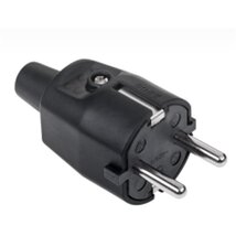 Anco 321217 vezeték védővel 16A 250V IP44 fekete földelt gumirozott dugó