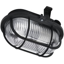 Lena 321183 max 60W IP44 230V E27 műanyagrácsös fekete ovális hajólámpa