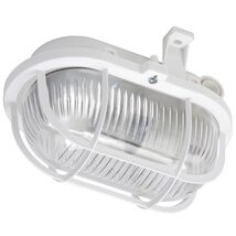 Lena 321184 max 60W IP44 230V E27 műanyagrácsös fehér ovális hajólámpa