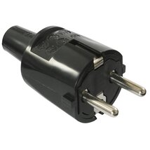 Anco 321211 16A 250V IP20 fekete földelt PVC dugó vezeték védővel Anco 321211 16A 250V IP20 fekete földelt PVC dugó vezeték védővel
