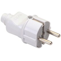 Anco 321723 16A 250V fehér földelt dugó középső bevezetéssel Anco 321723 16A 250V fehér földelt dugó középső bevezetéssel