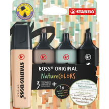 Stabilo BOSS ORIGINAL NatureCOLORS 4 db-os (bőrszín, meleg szürke, földzöld, fekete) szövegkiemelő készlet