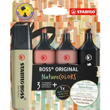 Stabilo BOSS ORIGINAL NatureCOLORS 4 db-os (sárzöld, vörösbarna, sötétbarna, fekete) szövegkiemelő készlet Stabilo BOSS ORIGINAL NatureCOLORS 4 db-os (sárzöld, vörösbarna, sötétbarna, fekete) szövegkiemelő készlet
