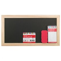 Best choice 28x15cm fakeretes fekete krétatábla készlet