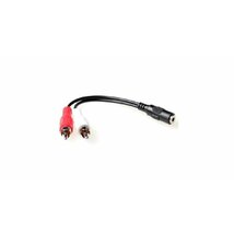 ACT 0.15 meter audio connection cable 1x 3,5 mmm jack male naar 1x 3.5mm stereo jack male - 2x RCA female ACT 0.15 meter audio connection cable 1x 3,5 mmm jack male naar 1x 3.5mm stereo jack male - 2x RCA female