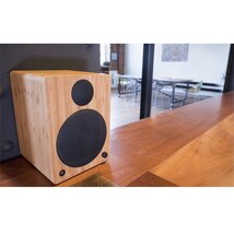 WaveMaster Hangszóró 2.0 - CUBE MINI NEO Bamboo (36W RMS, Bluetooth, 3,5mm jack, RCA, Toslink, Távírányító, Bambusz)