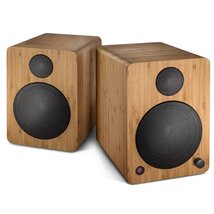 WaveMaster Hangszóró 2.0 - CUBE MINI NEO Bamboo (36W RMS, Bluetooth, 3,5mm jack, RCA, Toslink, Távírányító, Bambusz)