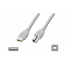 Assmann USB 2.0 connection cable, type A - B 1,8m Beige