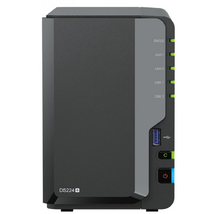 SYNOLOGY NAS 2 fiókos DS224+ 2x8TB HDD-vel, Intel Celeron J4125 4x2GHz, 6GB DDR4, 2x1GbE, 2xUSB3.2Gen1
