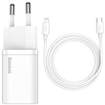 Baseus TZCCSUP-B02 Super Si 1C 20W fehér gyorstöltő + 1m USB C/Lightning kábel Baseus TZCCSUP-B02 Super Si 1C 20W fehér gyorstöltő + 1m USB C/Lightning kábel