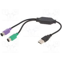 Gembird USB to PS/2 Converter Cable 0,3m Black