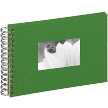 Pagna 24x17cm fehér lapos spirálos zöld fotóalbum