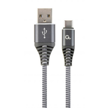 Gembird CC-USB2B-AMCM-1M-WB2 Premium cotton braided Type-C USB charging and data cable 1m Space grey/White