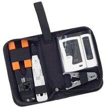 Equip Hálózati Szerelőkészlet - 129503 (Krimpelő/Kábelcsupaszító fogó, LAN teszter, betűző szerszám)