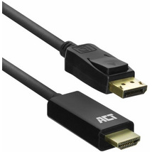 ACT AC7550 DisplayPort to HDMI adapter cable 1,8m Black